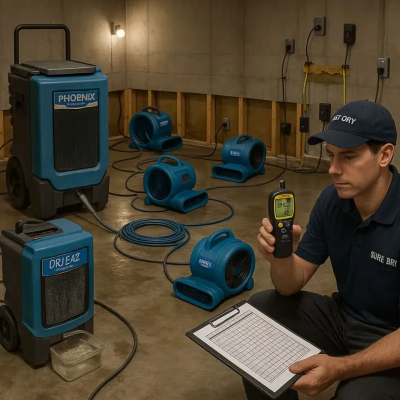 Structural Drying and Dehumidification process in Unadilla, GA